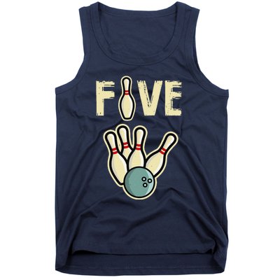 Five Year Old Bowling Birthday Party Pin Tank Top