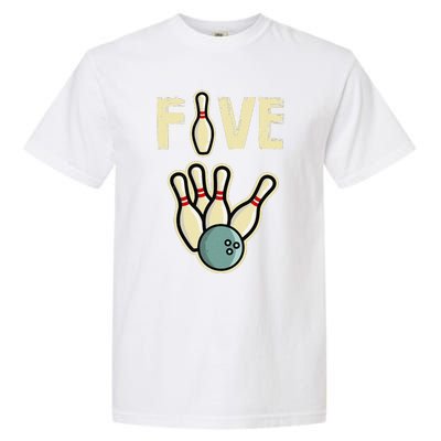 Five Year Old Bowling Birthday Party Pin Garment-Dyed Heavyweight T-Shirt