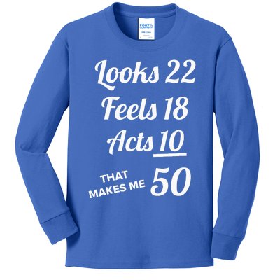 Fifty Years Old Birthday Present For 50 Year Old Kids Long Sleeve Shirt