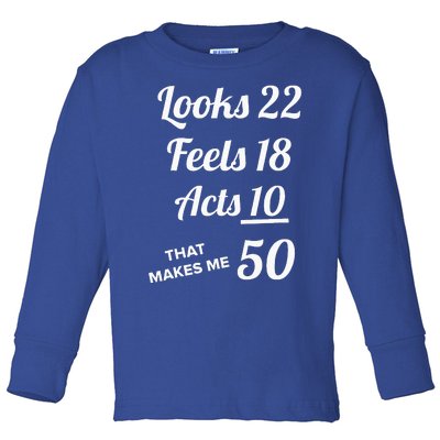 Fifty Years Old Birthday Present For 50 Year Old Toddler Long Sleeve Shirt