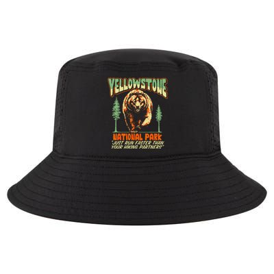 Funny Yellowstone Park Grizzly Bear Outrun Hiking Partners Cool Comfort Performance Bucket Hat