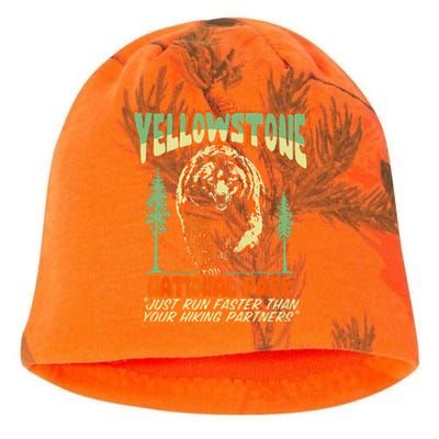 Funny Yellowstone Park Grizzly Bear Outrun Hiking Partners Kati - Camo Knit Beanie