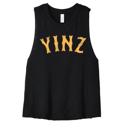 Funny Yinz Pittsburgh Pennsylvania Yinzer Souvenir Women's Racerback Cropped Tank