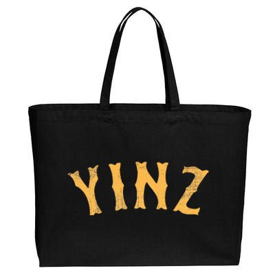 Funny Yinz Pittsburgh Pennsylvania Yinzer Souvenir Cotton Canvas Jumbo Tote