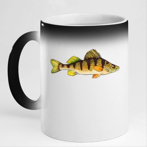 Funny Yellow Perch Fishing Freshwater Fish Angler 11oz Black Color Changing Mug