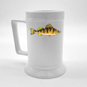 Funny Yellow Perch Fishing Freshwater Fish Angler Beer Stein