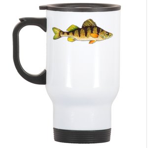 Funny Yellow Perch Fishing Freshwater Fish Angler Stainless Steel Travel Mug