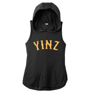 Funny Yinz Pittsburgh Pennsylvania Yinzer Souvenir Ladies PosiCharge Tri-Blend Wicking Draft Hoodie Tank