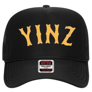 Funny Yinz Pittsburgh Pennsylvania Yinzer Souvenir High Crown Mesh Back Trucker Hat