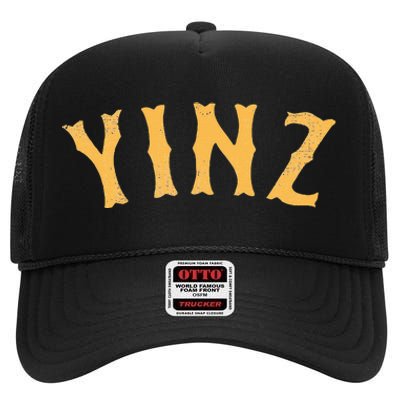 Funny Yinz Pittsburgh Pennsylvania Yinzer Souvenir High Crown Mesh Back Trucker Hat