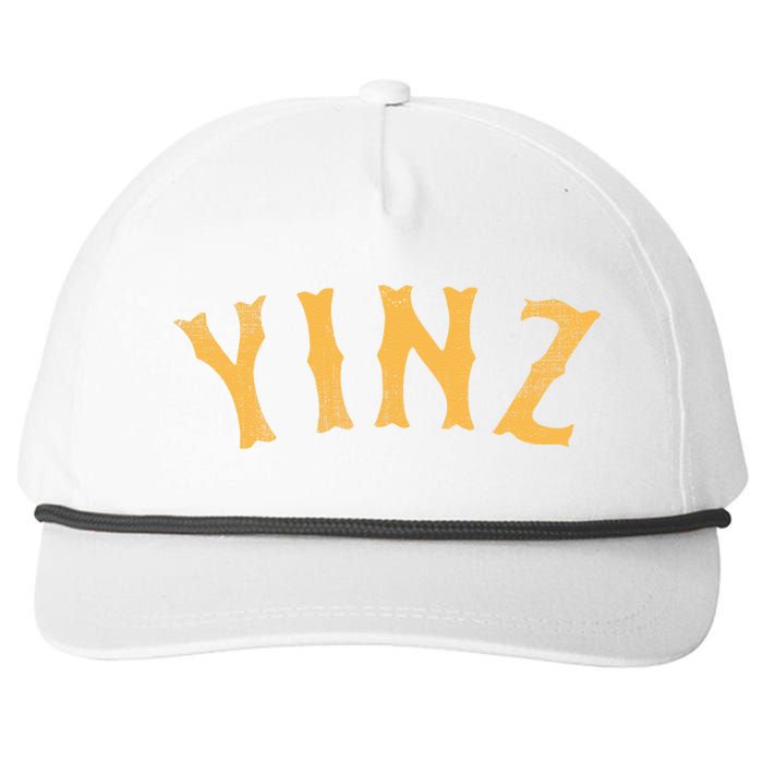 Funny Yinz Pittsburgh Pennsylvania Yinzer Souvenir Snapback Five-Panel Rope Hat