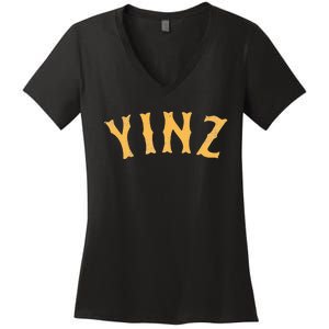 Funny Yinz Pittsburgh Pennsylvania Yinzer Souvenir Women's V-Neck T-Shirt