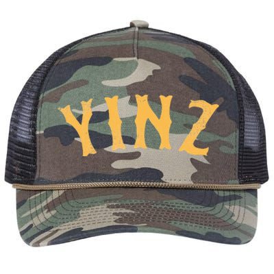 Funny Yinz Pittsburgh Pennsylvania Yinzer Souvenir Retro Rope Trucker Hat Cap