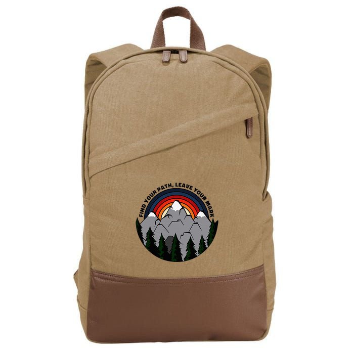 Find Your Path Leave Your Mark Outdoor Camping Retro Cotton Canvas Backpack