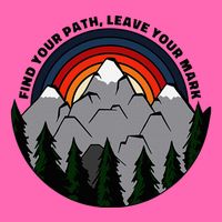 Find Your Path Leave Your Mark Outdoor Camping Retro Stripe Pom Pom Beanie