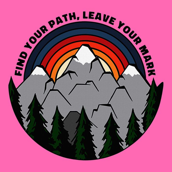 Find Your Path Leave Your Mark Outdoor Camping Retro Stripe Pom Pom Beanie