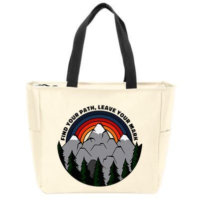 Find Your Path Leave Your Mark Outdoor Camping Retro Zip Tote Bag
