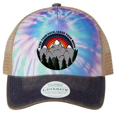 Find Your Path Leave Your Mark Outdoor Camping Retro Legacy Tie Dye Trucker Hat