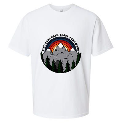 Find Your Path Leave Your Mark Outdoor Camping Retro Sueded Cloud Jersey T-Shirt