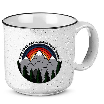 Find Your Path Leave Your Mark Outdoor Camping Retro 15oz Campfire Ceramic Mug