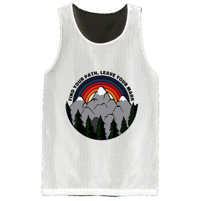 Find Your Path Leave Your Mark Outdoor Camping Retro Mesh Reversible Basketball Jersey Tank