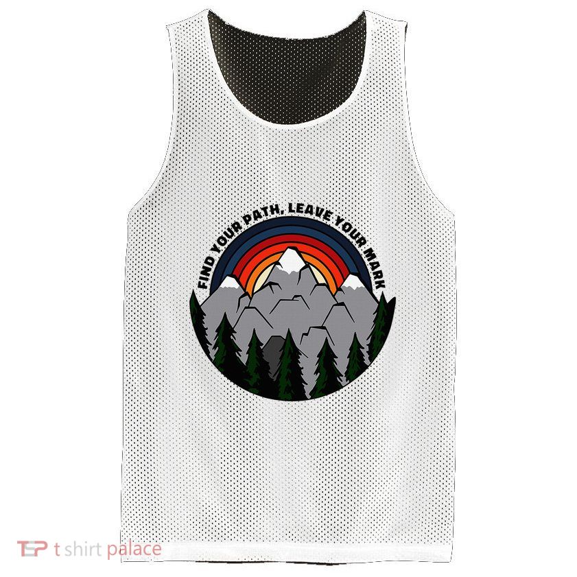 Find Your Path Leave Your Mark Outdoor Camping Retro Mesh Reversible Basketball Jersey Tank