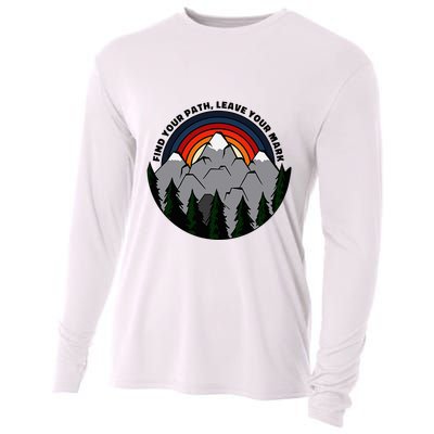 Find Your Path Leave Your Mark Outdoor Camping Retro Cooling Performance Long Sleeve Crew