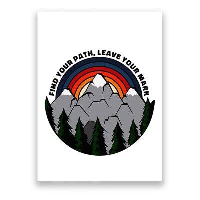 Find Your Path Leave Your Mark Outdoor Camping Retro Poster