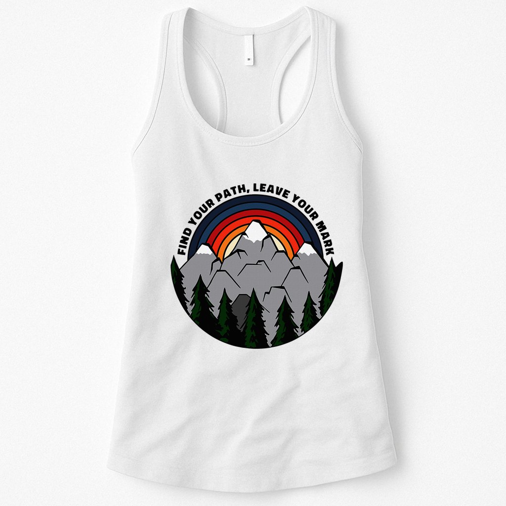 Find Your Path Leave Your Mark Outdoor Camping Retro Womens Tank Top