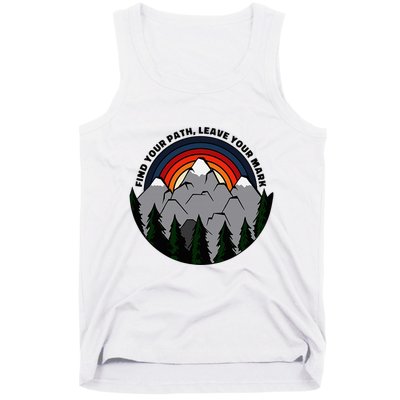 Find Your Path Leave Your Mark Outdoor Camping Retro Tank Top