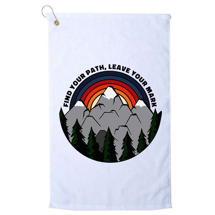 Find Your Path Leave Your Mark Outdoor Camping Retro Golf Towel