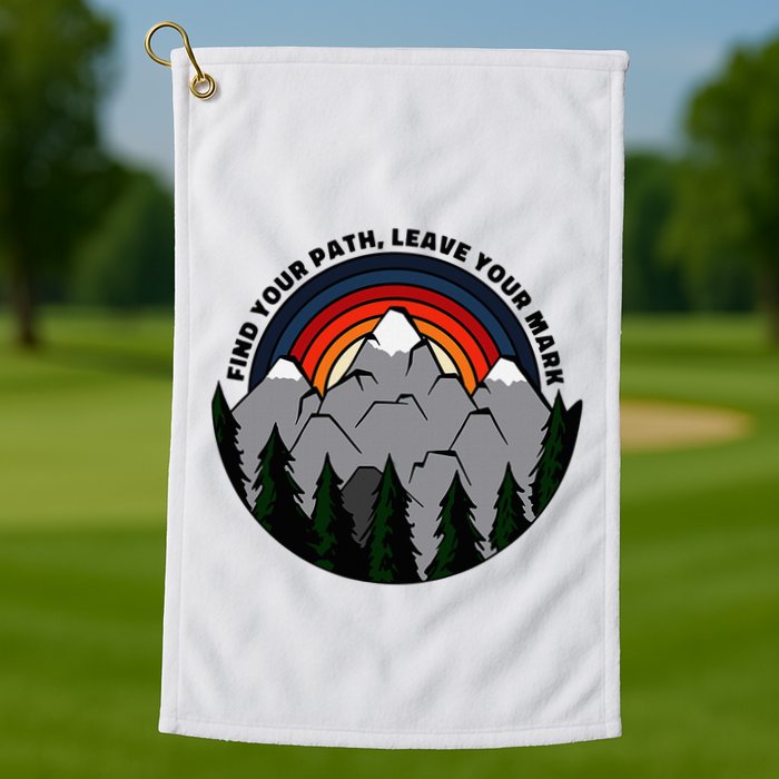 Find Your Path Leave Your Mark Outdoor Camping Retro Golf Towel