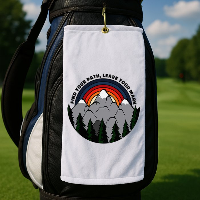 Find Your Path Leave Your Mark Outdoor Camping Retro Golf Towel