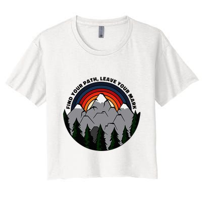 Find Your Path Leave Your Mark Outdoor Camping Retro Crop Top