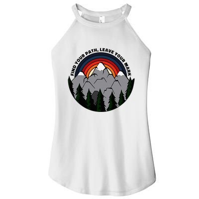 Find Your Path Leave Your Mark Outdoor Camping Retro Women's Perfect Tri Rocker Tank