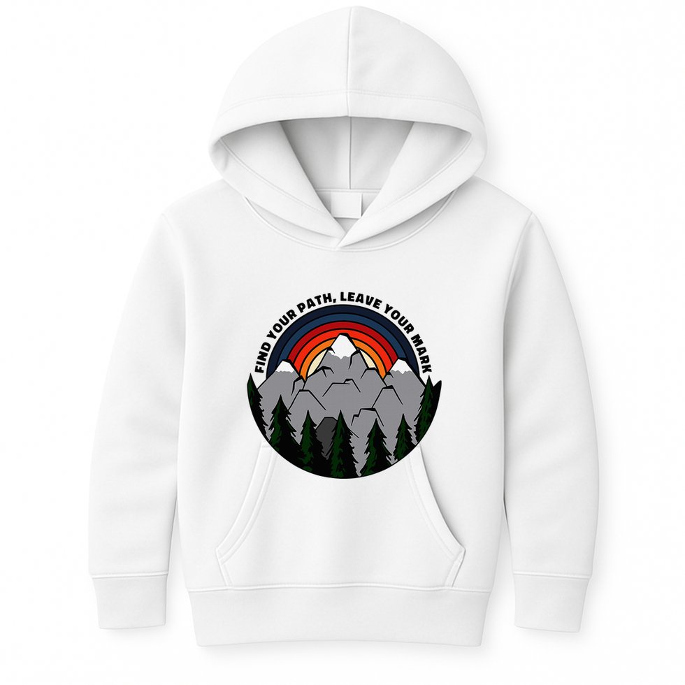 Find Your Path Leave Your Mark Outdoor Camping Retro Kids Hoodie
