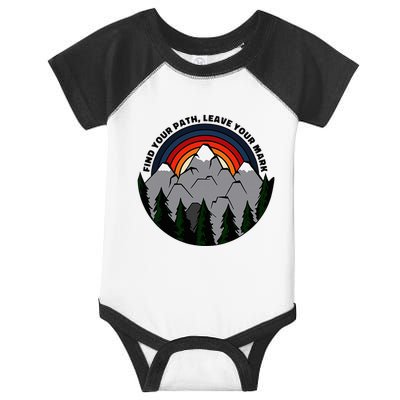 Find Your Path Leave Your Mark Outdoor Camping Retro Infant Baby Jersey Bodysuit