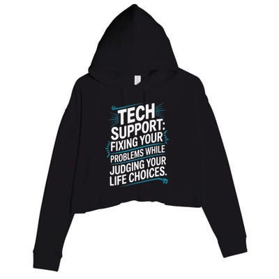 Fixing Your Problems While Judging Your Life Choices Crop Fleece Hoodie