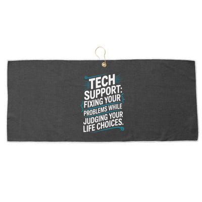Fixing Your Problems While Judging Your Life Choices Large Microfiber Waffle Golf Towel