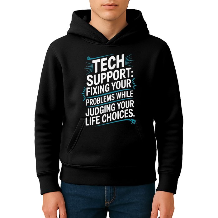 Fixing Your Problems While Judging Your Life Choices Kids Hoodie