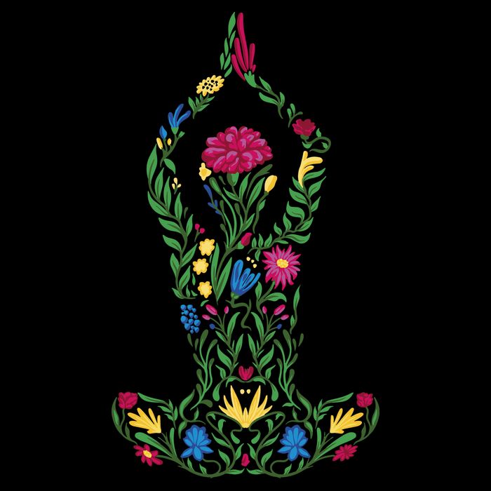 Floral Yoga Pose Backpack