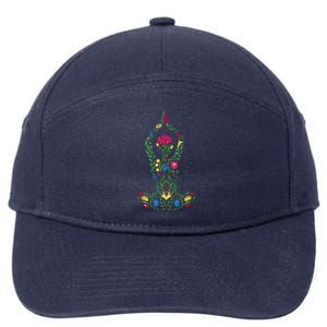 Floral Yoga Pose 7-Panel Snapback Hat