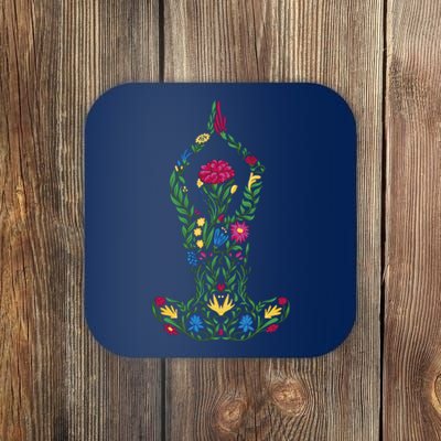 Floral Yoga Pose Coaster