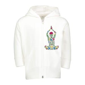 Floral Yoga Pose Toddler Zip Fleece Hoodie