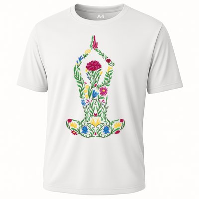 Floral Yoga Pose Performance Shirt