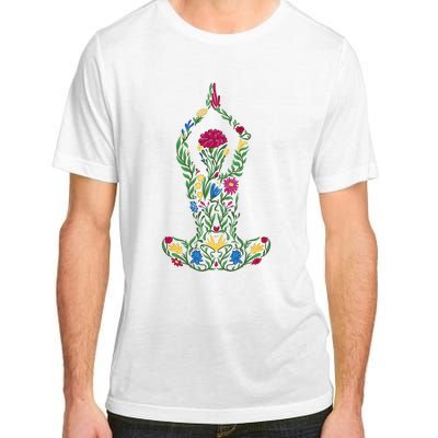 Floral Yoga Pose Adult ChromaSoft Performance T-Shirt