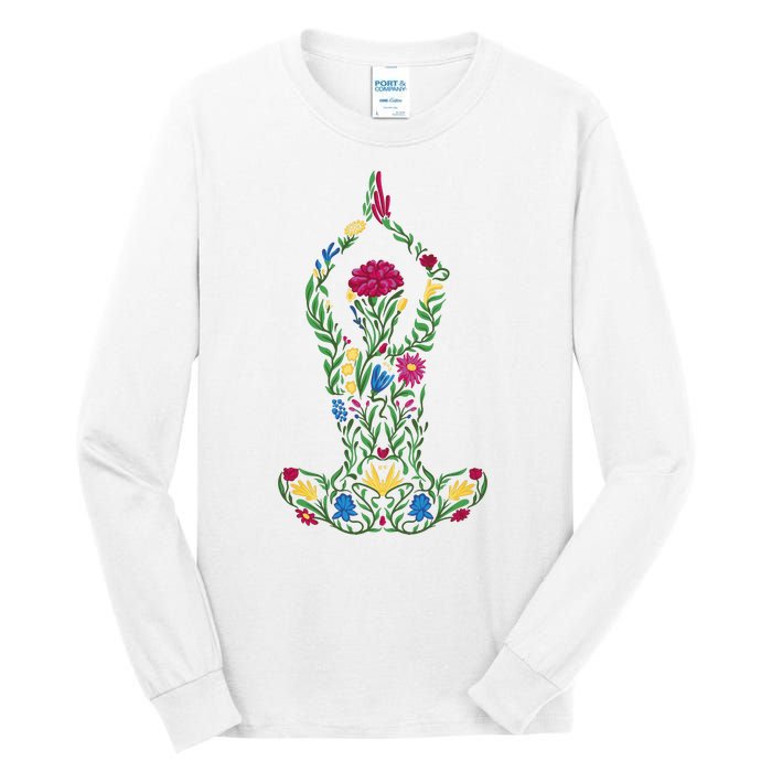 Floral Yoga Pose Tall Long Sleeve T-Shirt