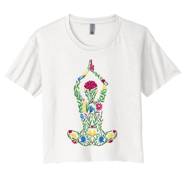 Floral Yoga Pose Crop Top