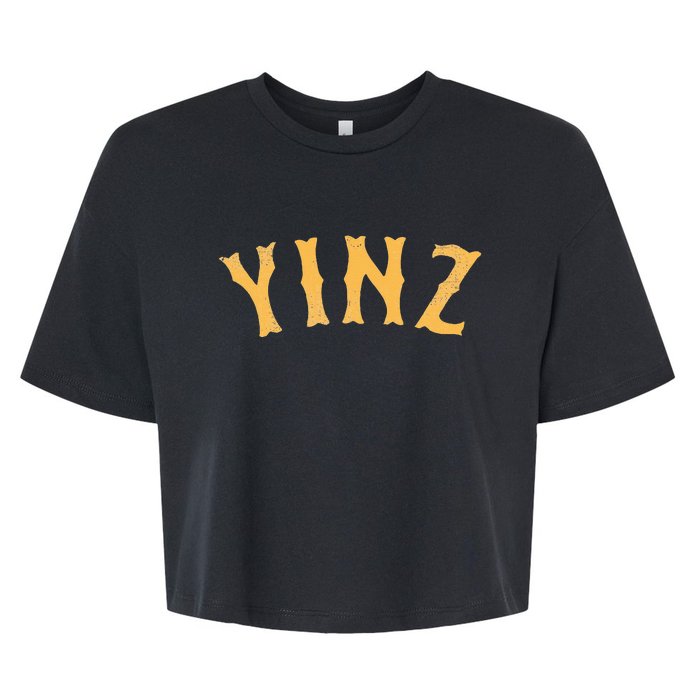 Funny Yinz Pittsburgh Pennsylvania Yinzer Souvenir Bella+Canvas Jersey Crop Tee