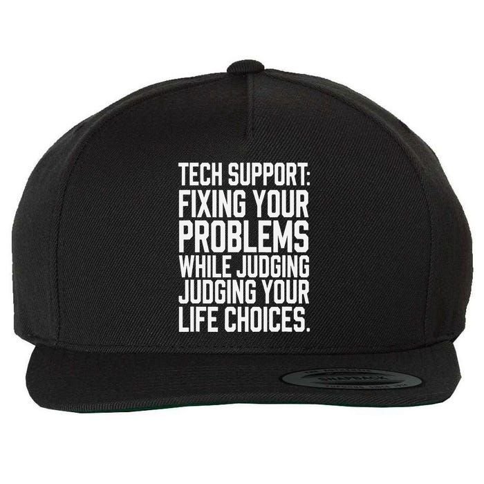 Fixing Your Problems While Judging Your Life Choices Wool Snapback Cap